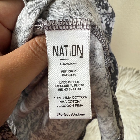 Nation LTD Eve Ruffle Tee Floral Square‎ Neck Flutter Sleeve Pima Cotton Size M - Picture 8 of 11
